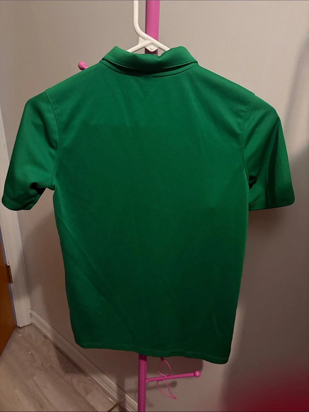Youth Nike dri-fit Green Short-Sleeve Golf Polo with White Swoosh